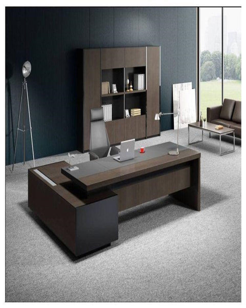 Office Desk In Leather  Contemporary Office Desks Online: Boss's Cabin