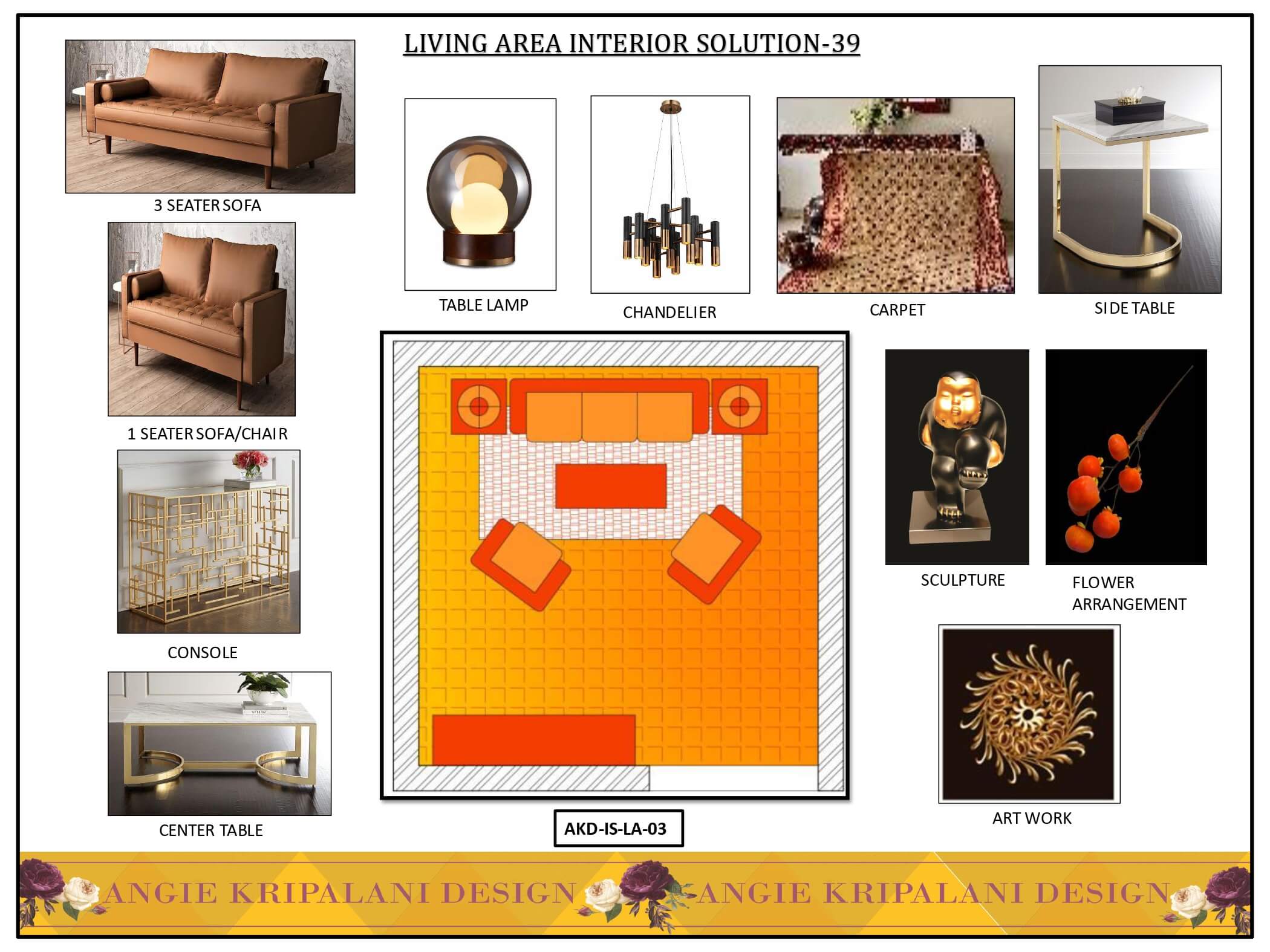Contemporary Living Room Interior Designing & Hall Decoration – ANGIE HOMES