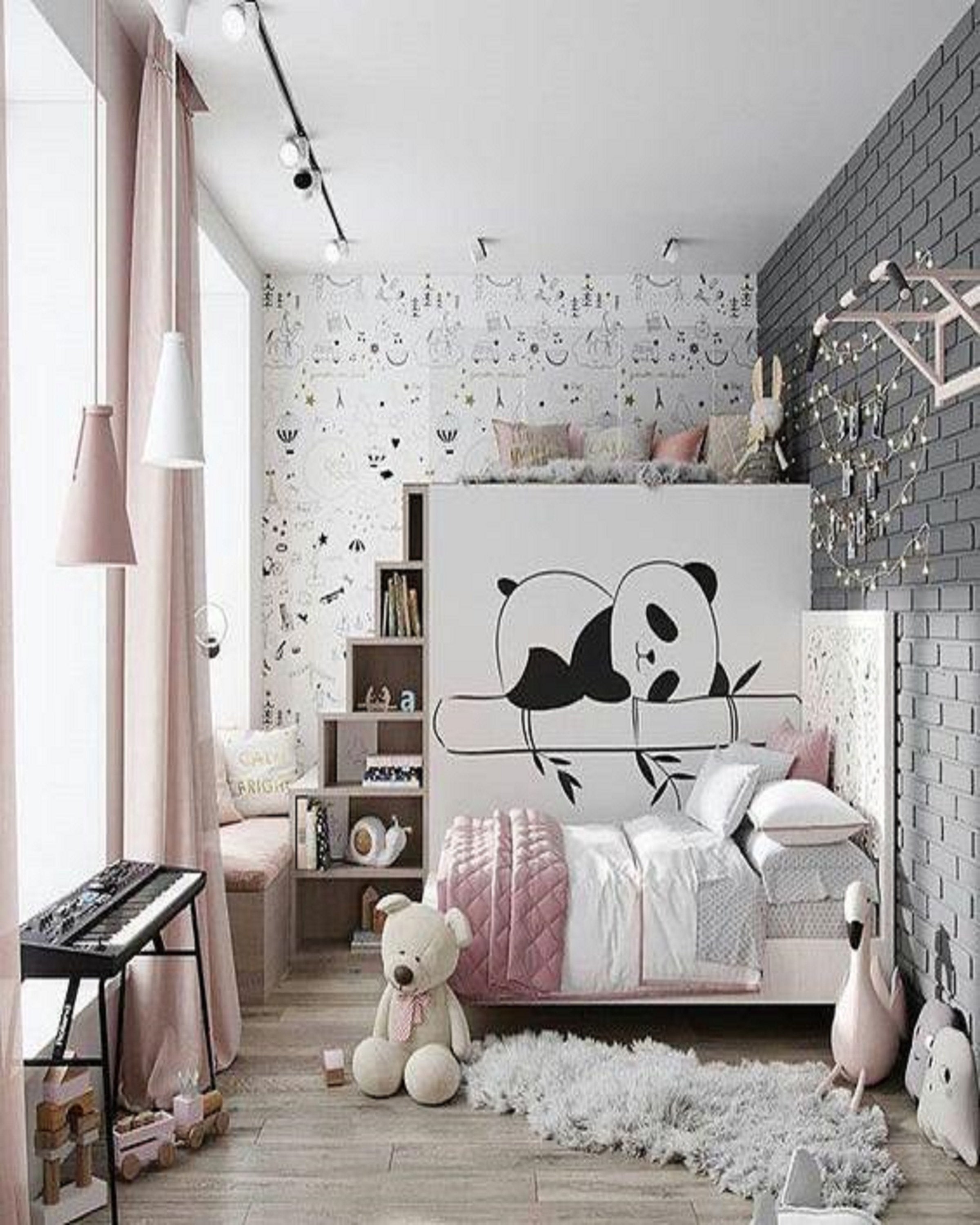 Panda Designed Wooden Bed for Kids Boys Girls Nursery Bed