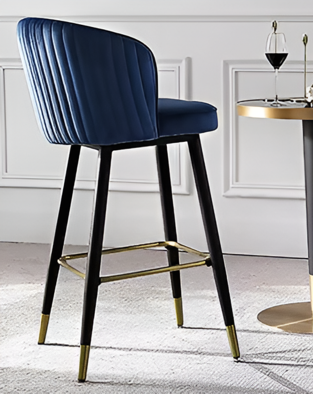 Zen Blue Striped Bar Stool ANGIE HOMES