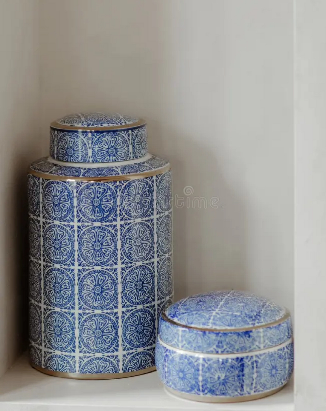 Nadia Blue and White Vases Set of 3 - Angie Homes ANGIE HOMES