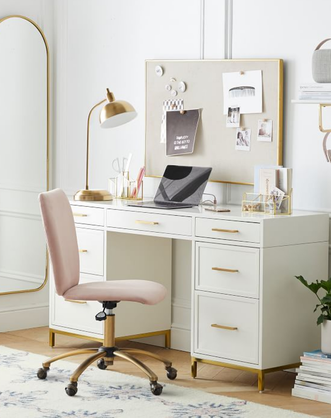 Otis White Study Desk ANGIE HOMES