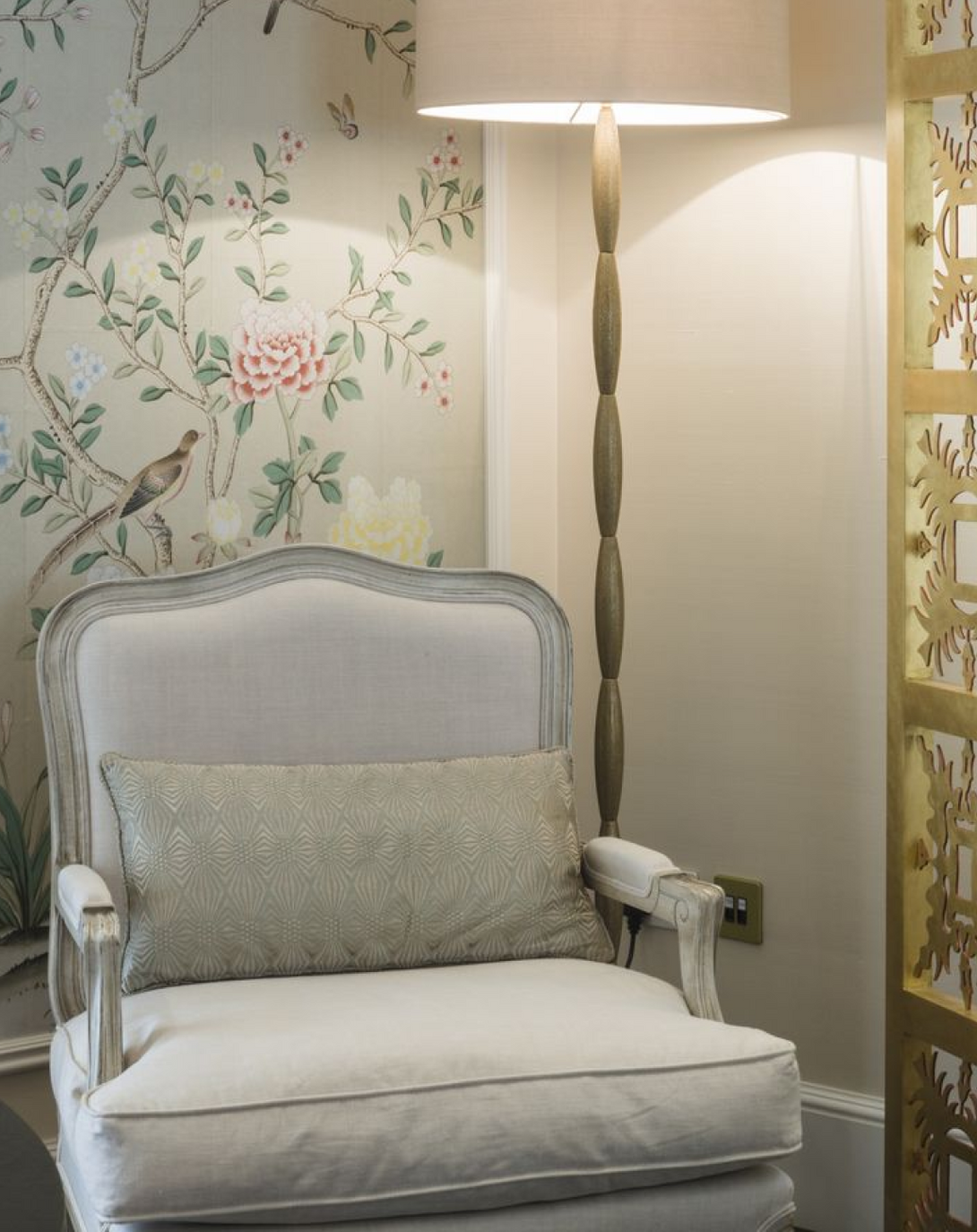 KYLE WHITE CARVING CHAIR ANGIE HOMES