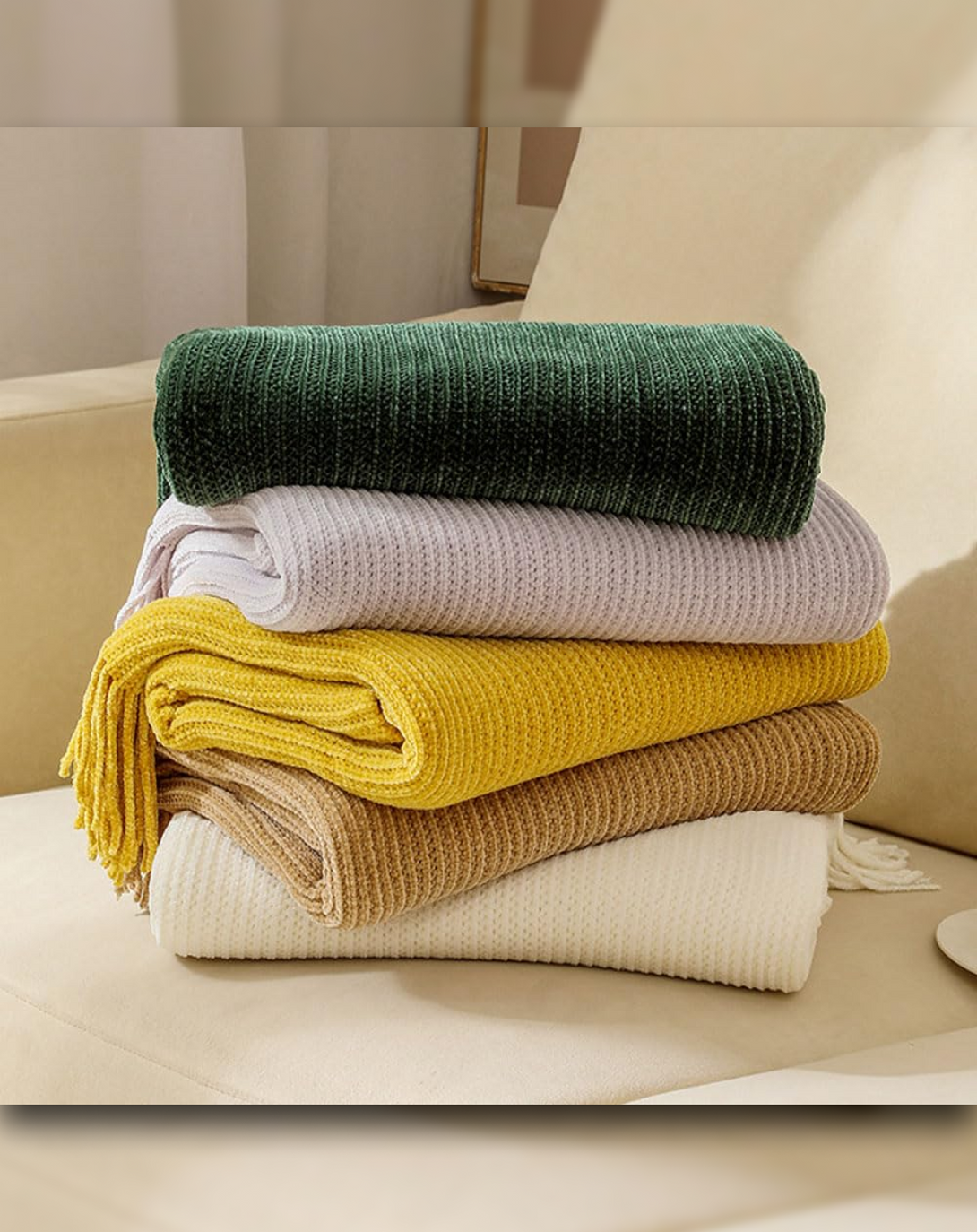 Breezy Haven Linen Throws & Blanket ANGIE HOMES