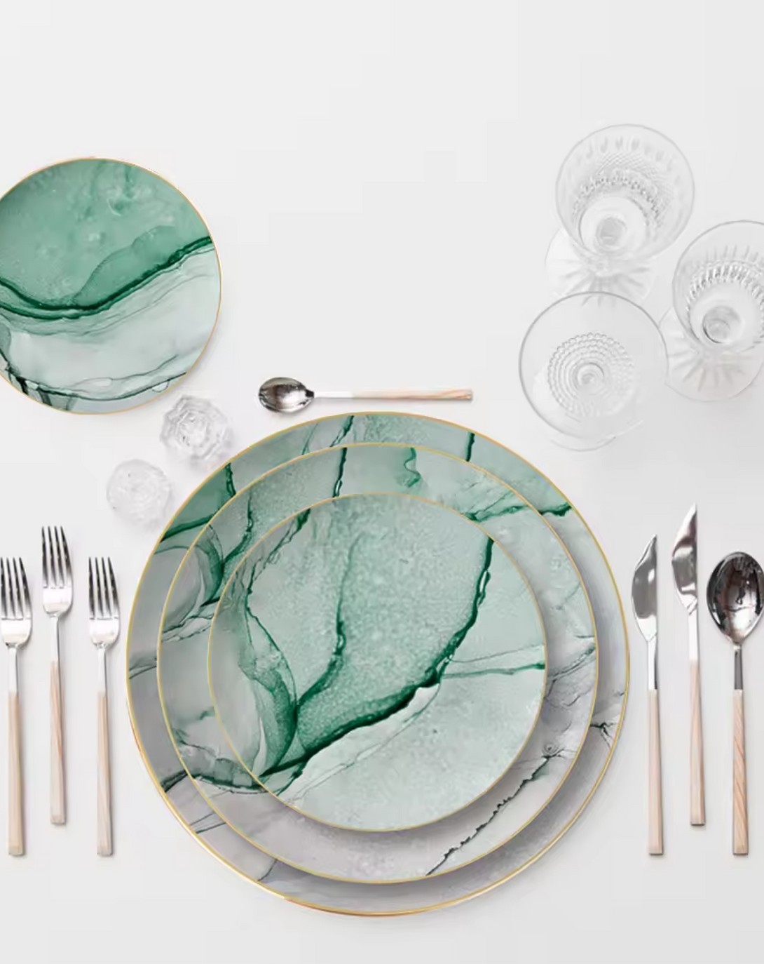 marble design fancy bone china plates ANGIE HOMES