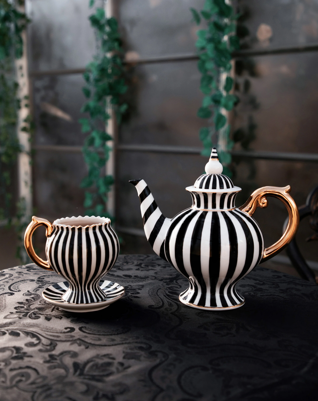ZenMist Matte Black Tea Sets ANGIE HOMES