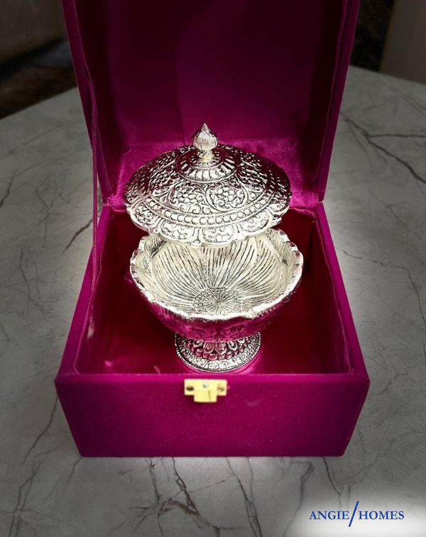 Luxury Silver Diya ANGIE HOMES
