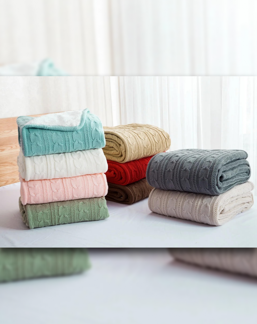 WinterHug Chunky Knit Throws & Blanket ANGIE HOMES