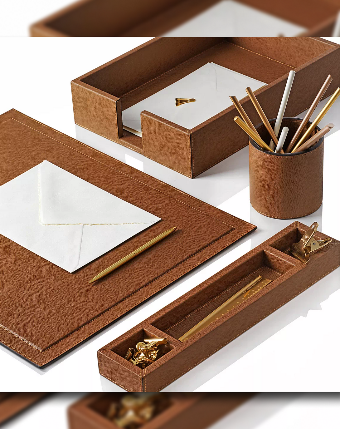 Alisa Brown Desktop Leather Accessory ANGIE HOMES