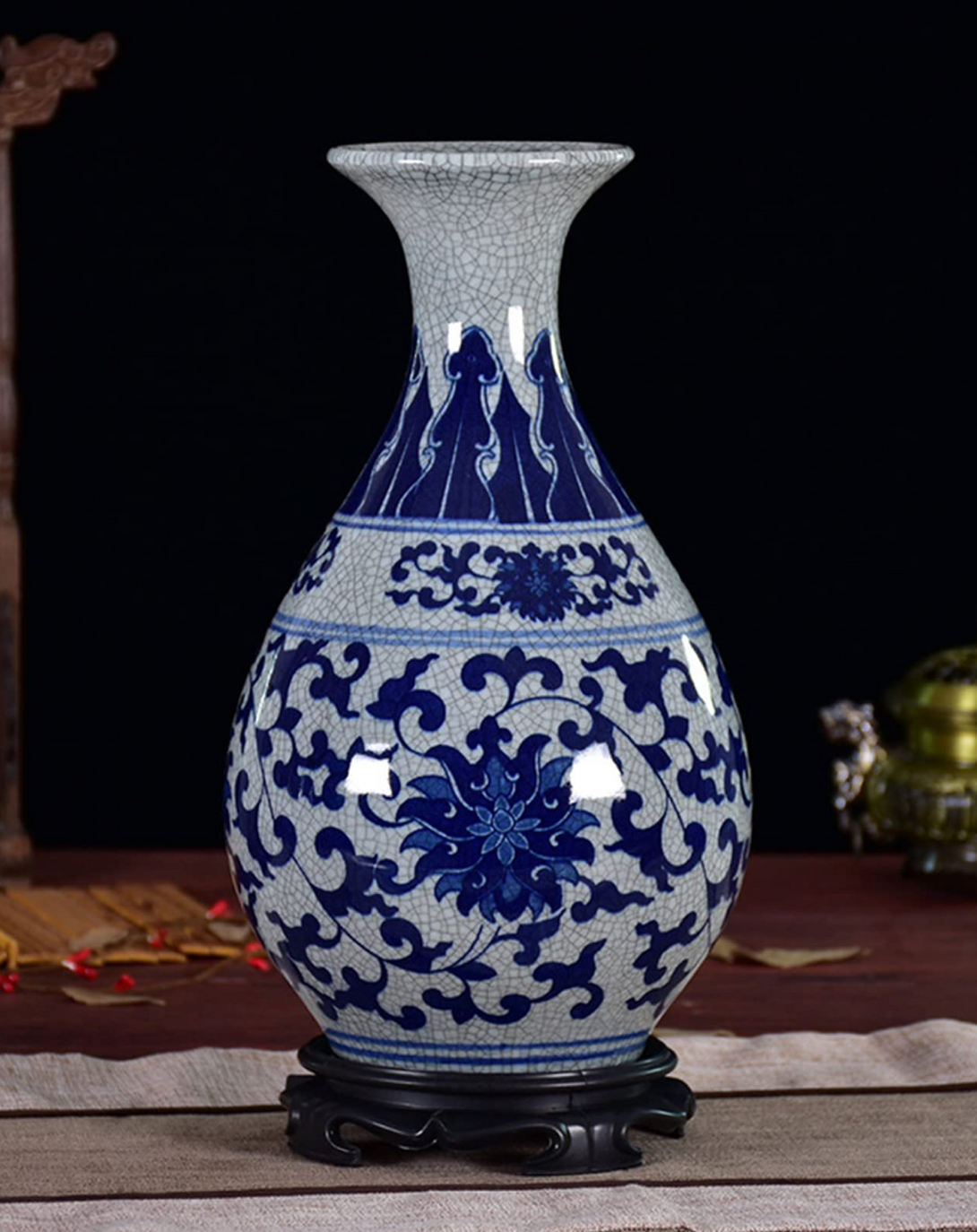 Bristol Blue White Vases Set of 1 - Angie Homes ANGIE HOMES