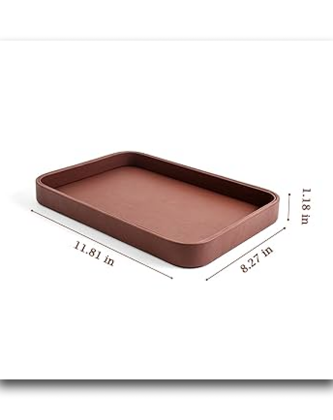 Leather Brown Office and Bar Tray Set of 3 ANGIE HOMES