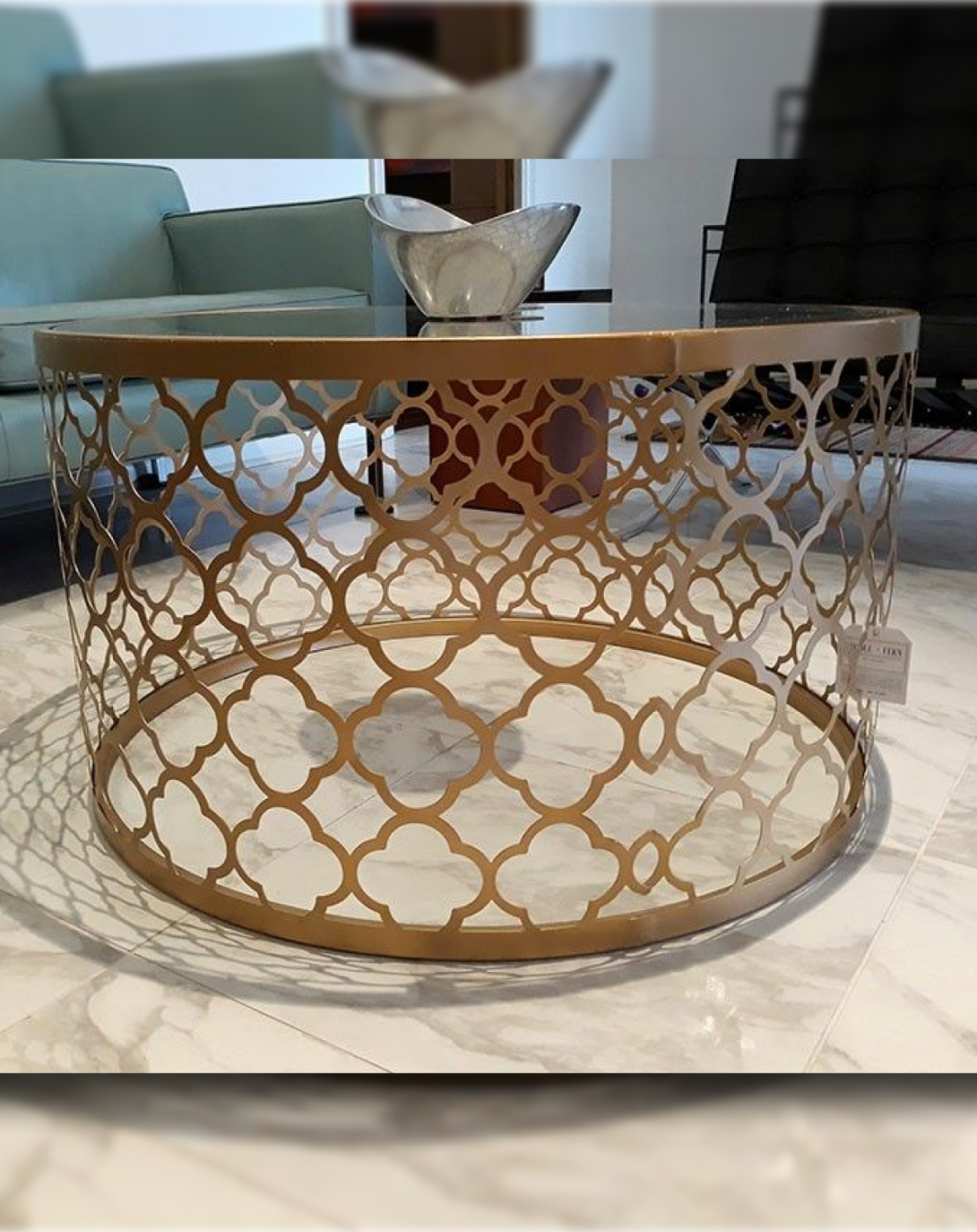 Geeky Pi Gold Metal Coffee Table- Angie's India ANGIE HOMES