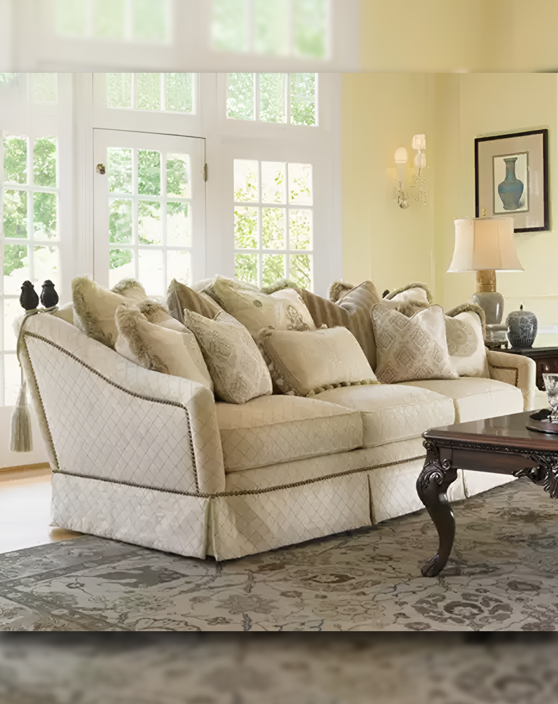 Kyle Beige Luxury Classic Sofa ANGIE HOMES