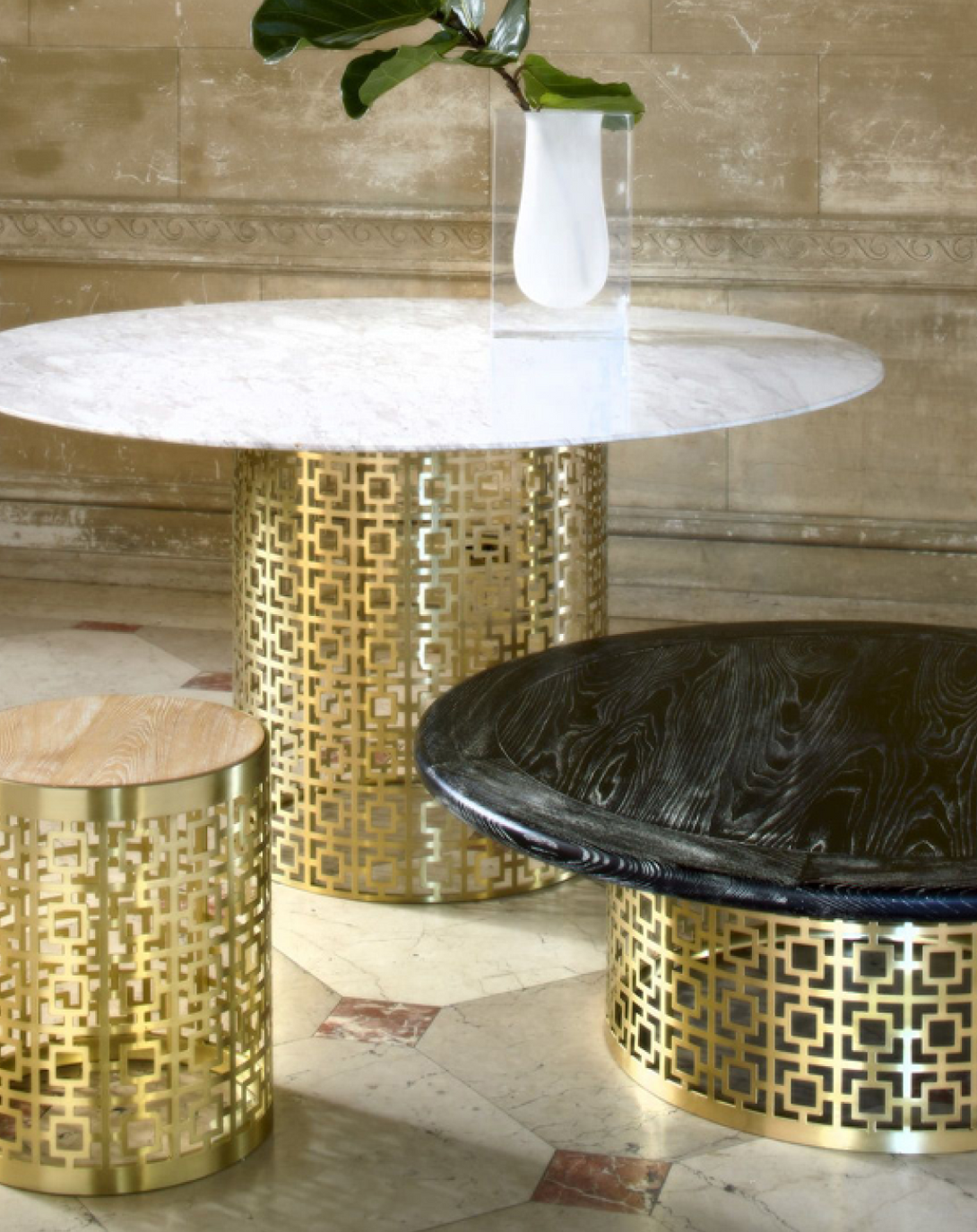 Unique Round Metal Coffee Table - Angie India Furniture ANGIE HOMES