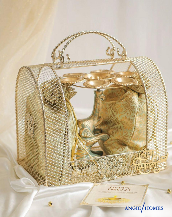 Luxury Silver Elephant Diya Gifting set ANGIE HOMES