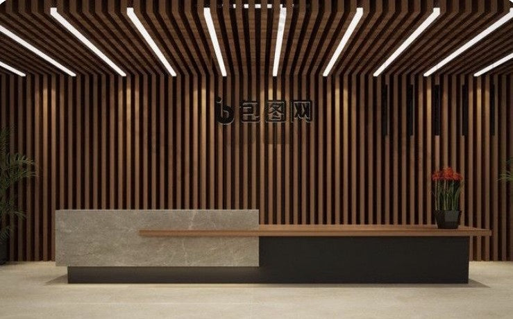 Viven Modern Reception Counter Design ANGIE HOMES