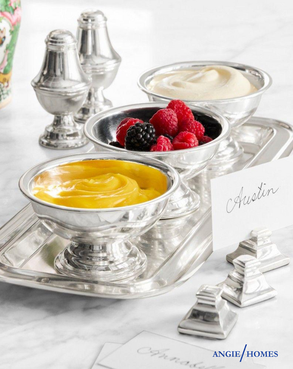 silver tray set for gifting ANGIE HOMES