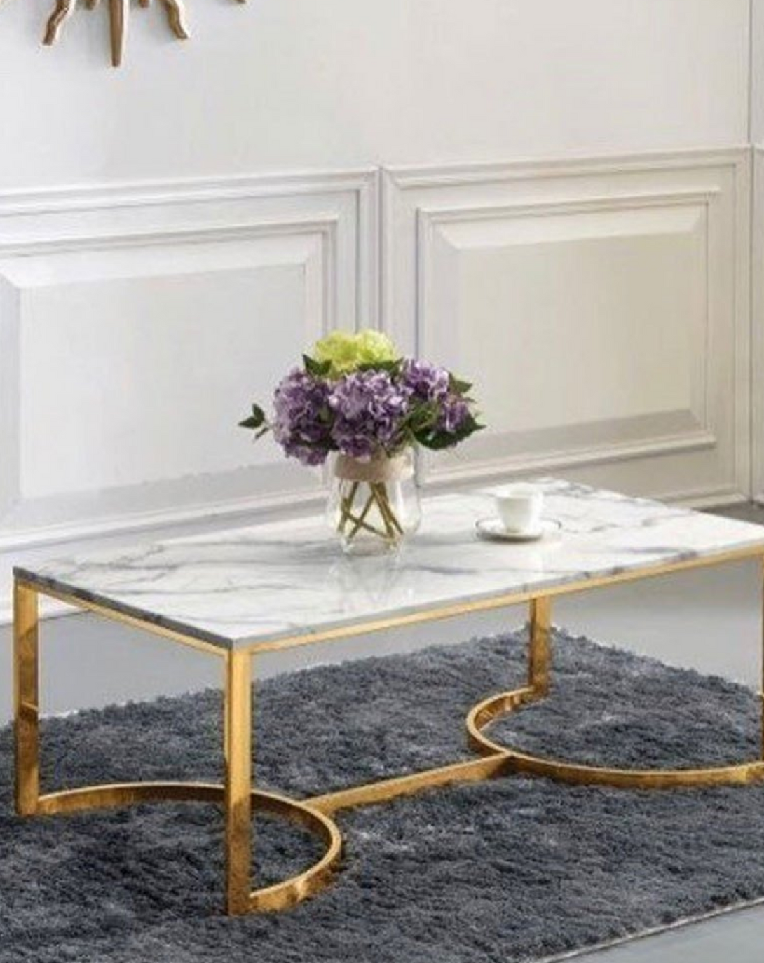 Luxury Rectangle Metal Coffee Table - Angie India Furniture ANGIE HOMES