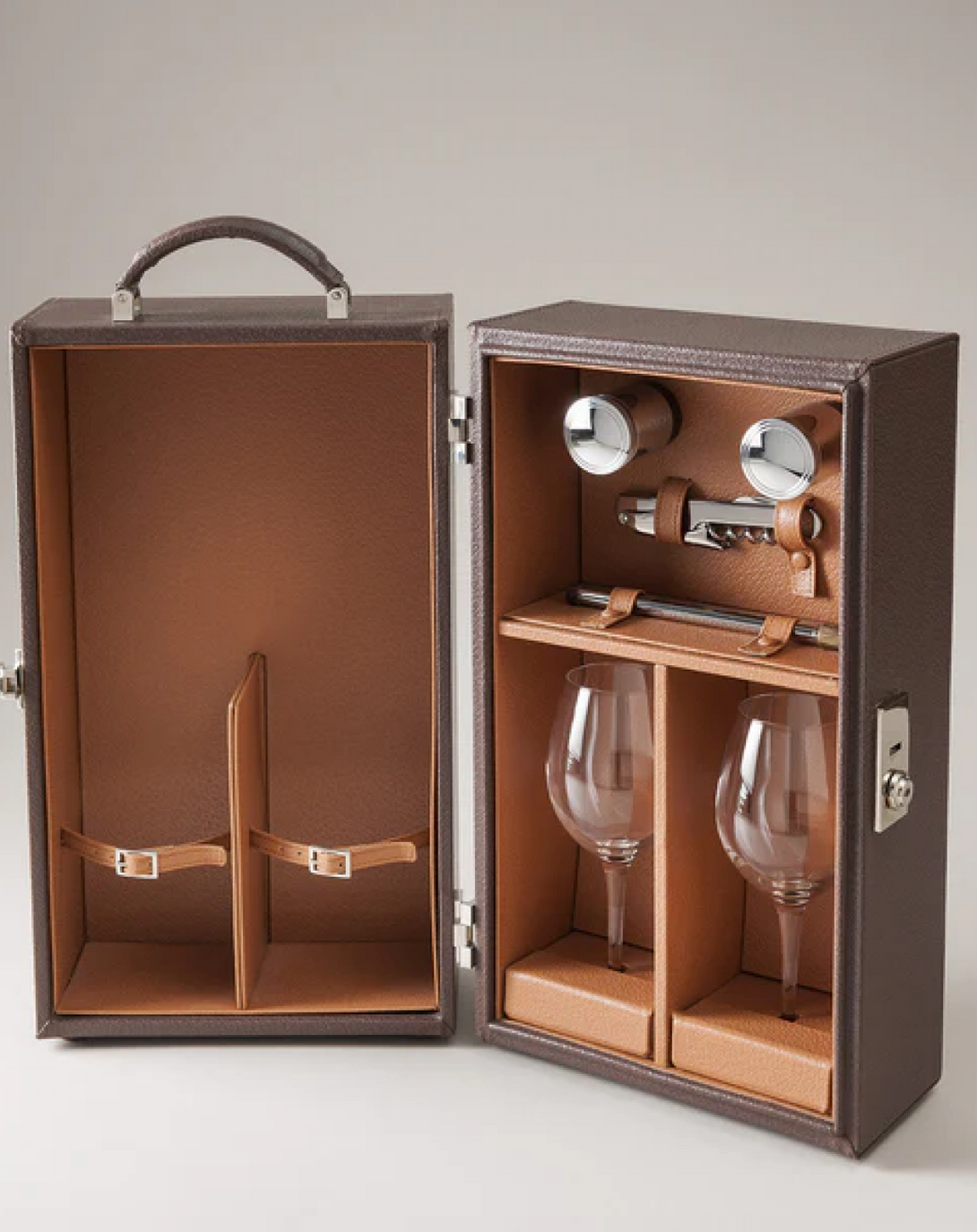 Medium Brown Leather Mini Bar ANGIE HOMES