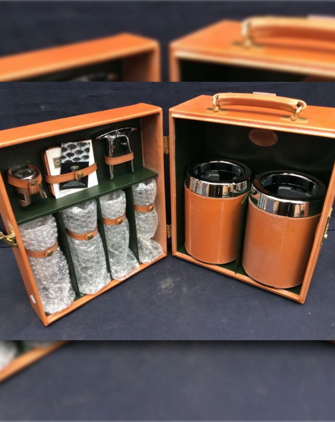 Brown Leather Mini Bar Storage ANGIE HOMES