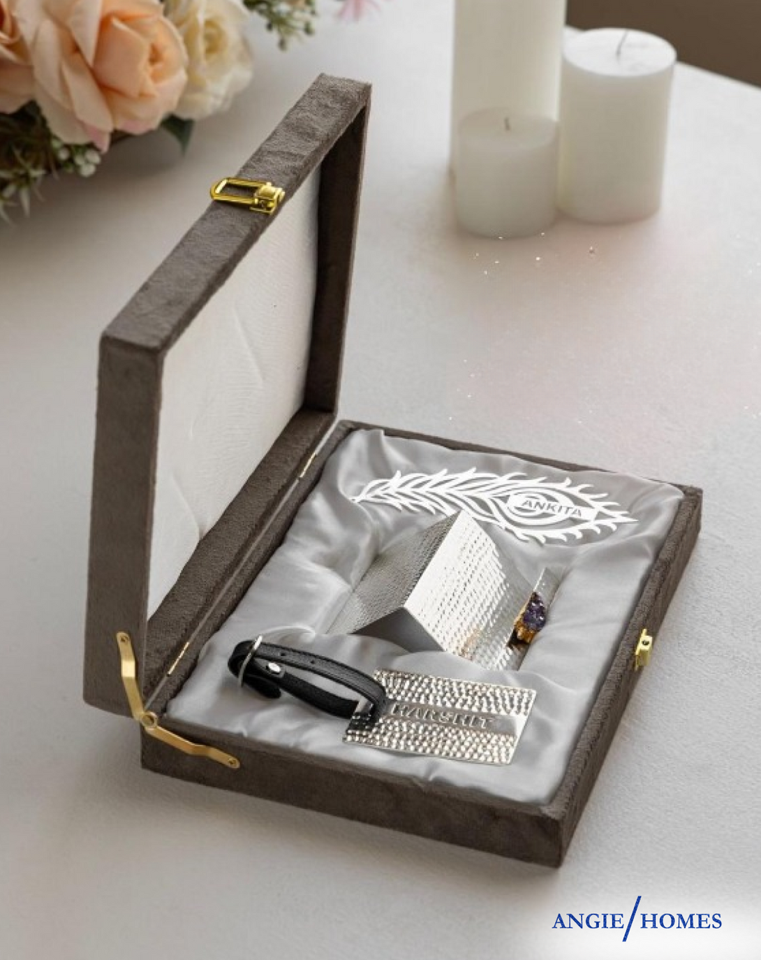 Customized Silver Accessories Gift Box ANGIE HOMES