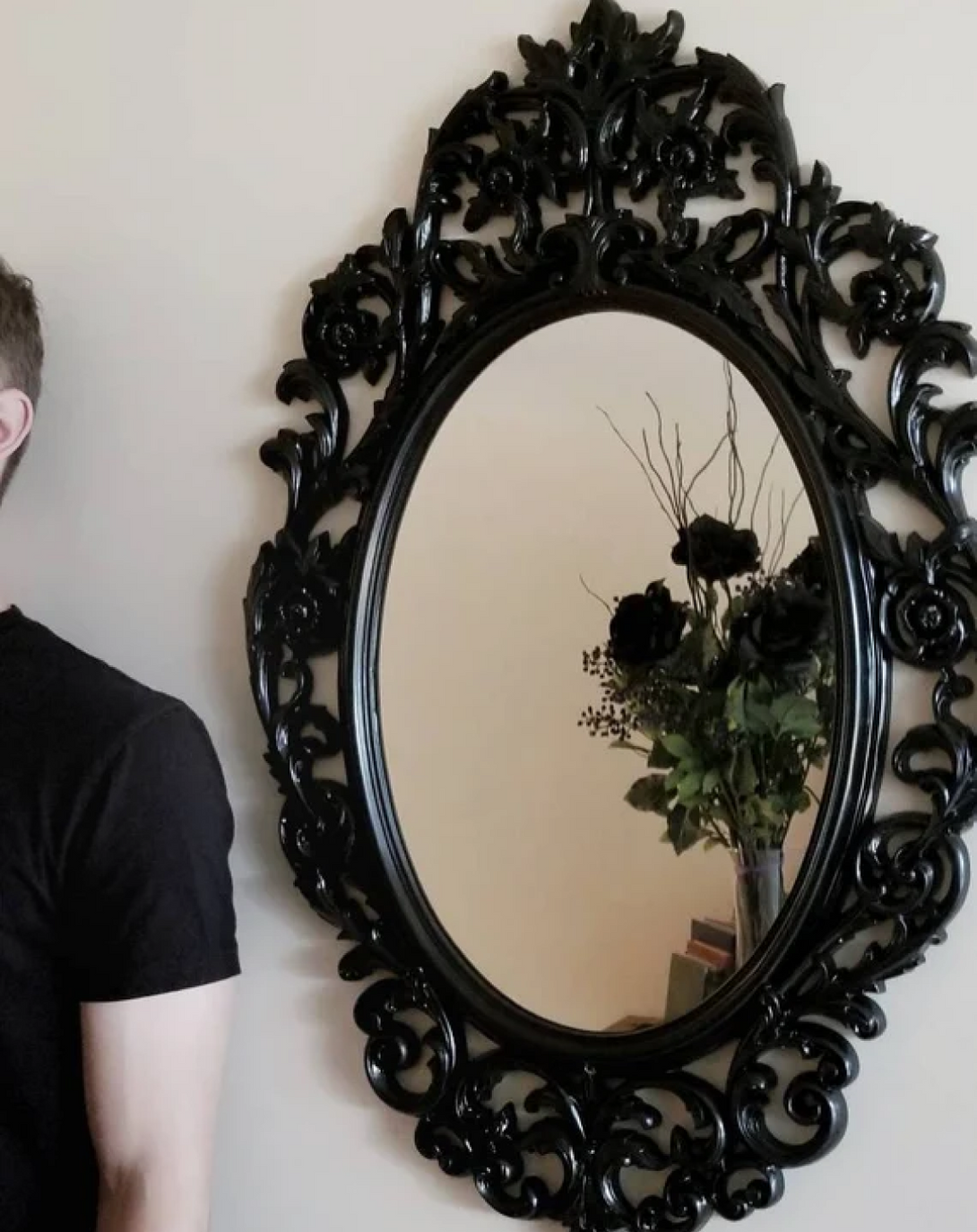 Beautiful Black Classic Wall Mirror - Angie India Mirror ANGIE HOMES