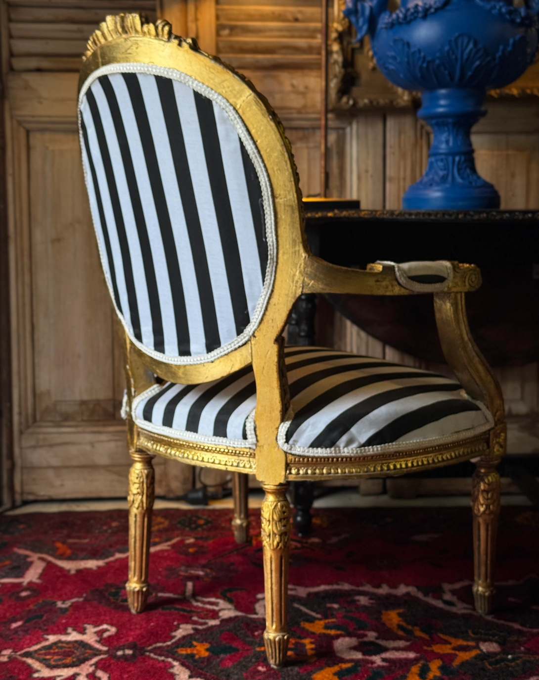 Brown and White Gold Leaf Dining Chair  - Angie India Furniture ANGIE HOMES