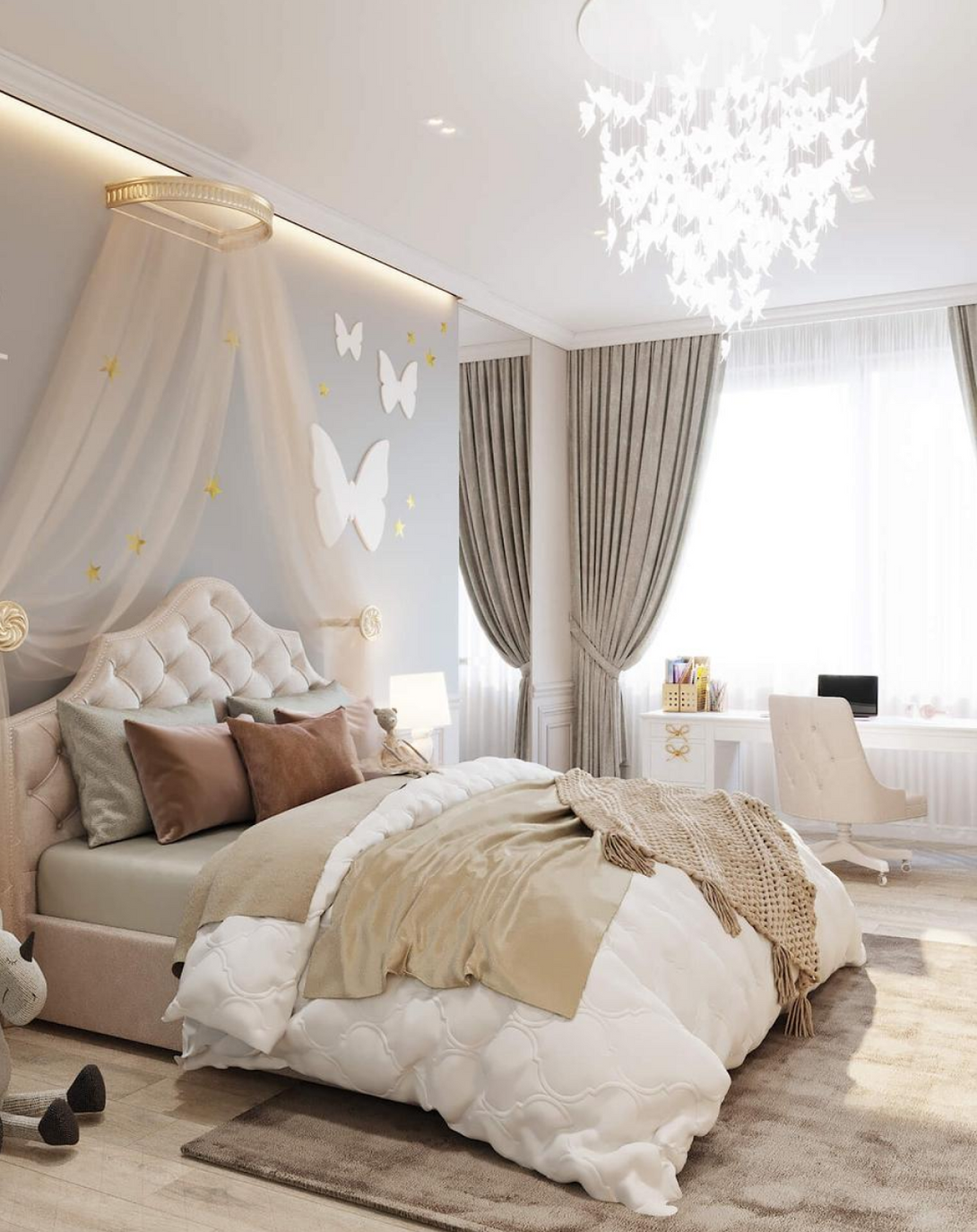 Zuri Grey Kids Double Bed With Head Board ANGIE HOMES