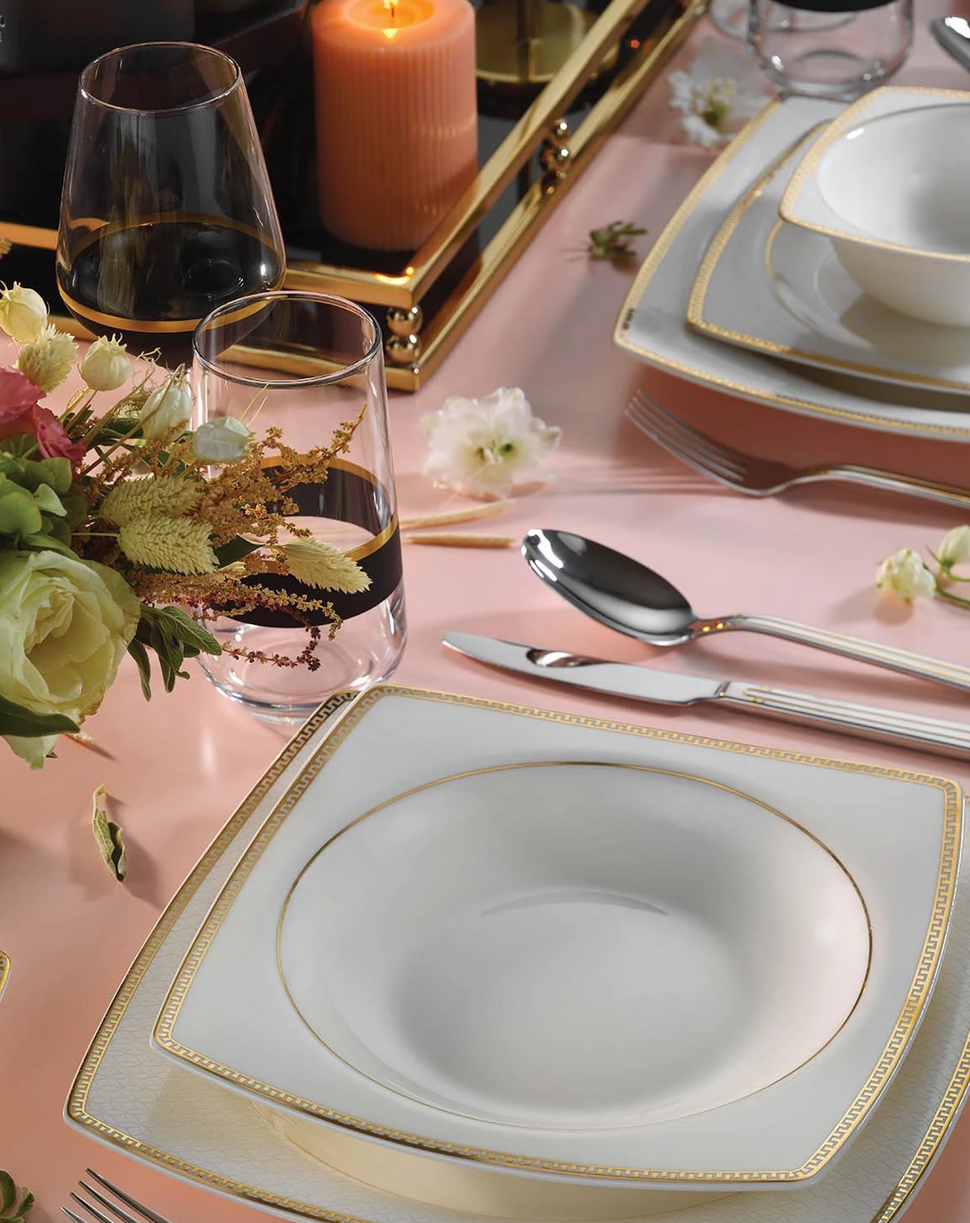 SnowGlaze White Modern Dinner Sets ANGIE HOMES