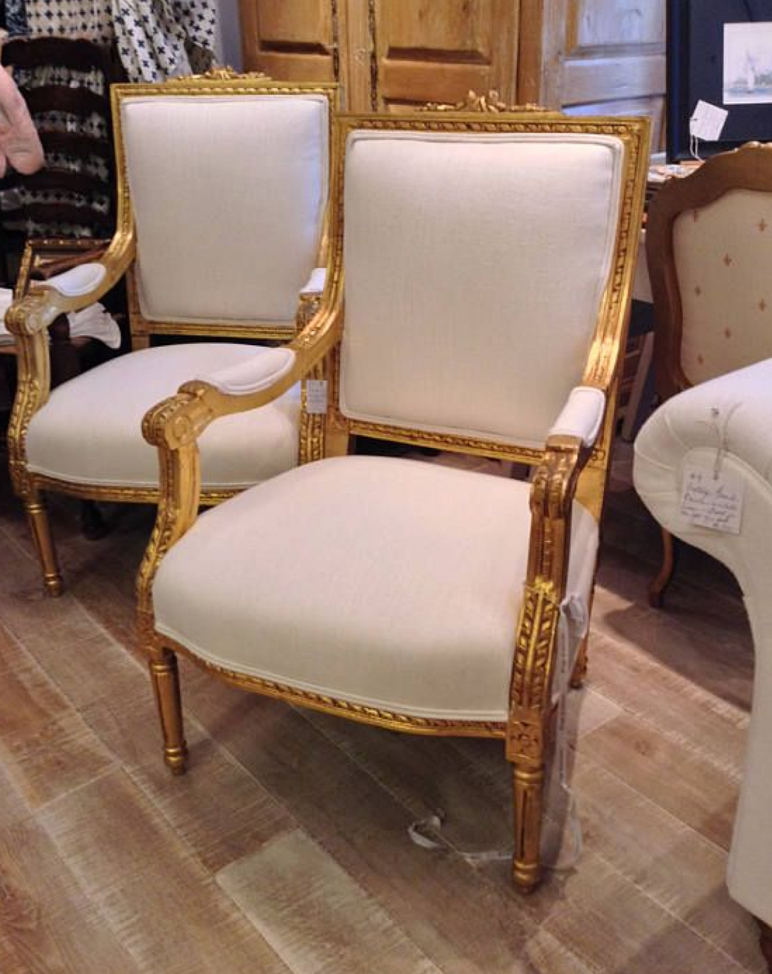 Edward Skin And Gold Leaf Chair - Angie India Furniture ANGIE HOMES