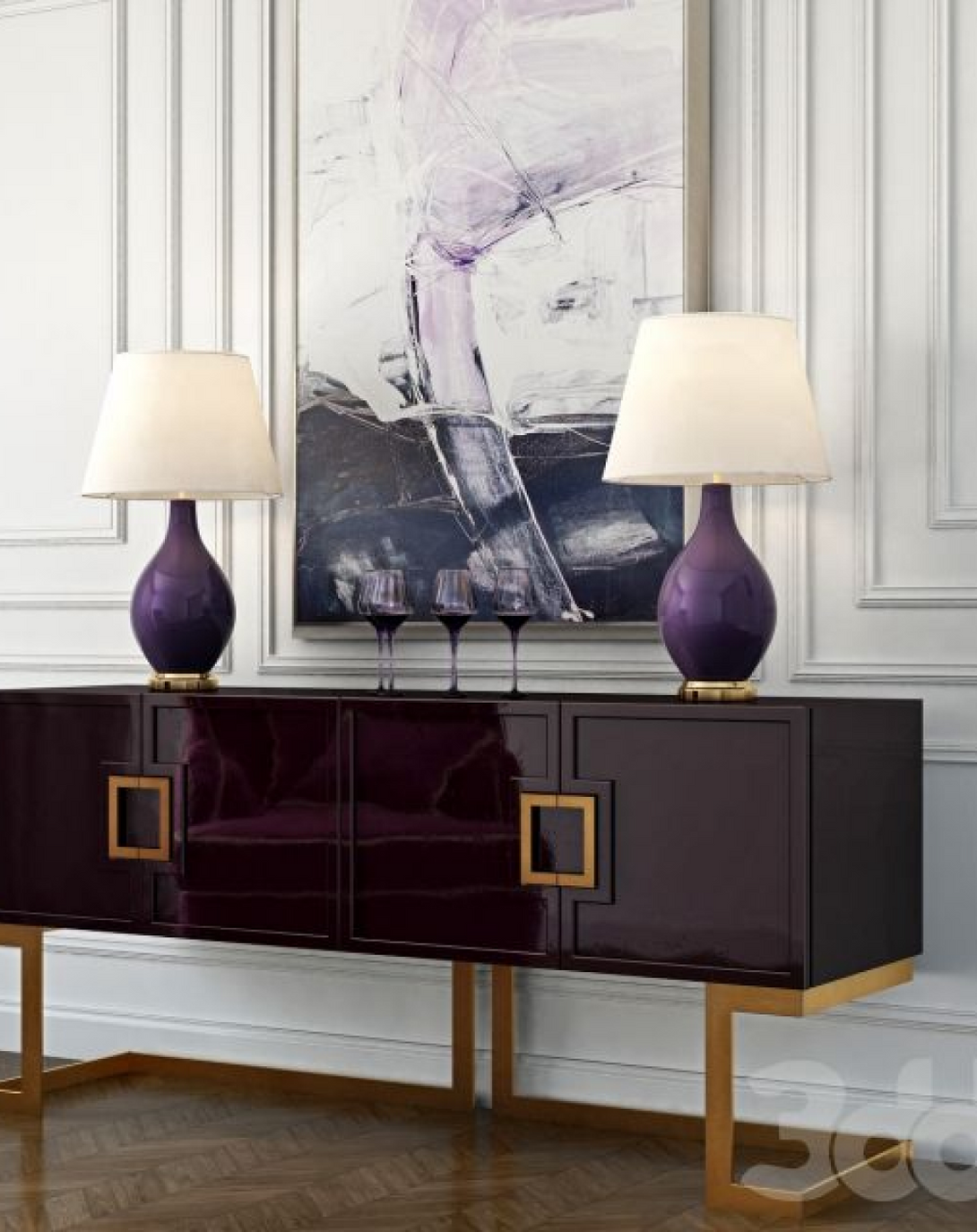 Hiro Voilet Side Board ANGIE HOMES