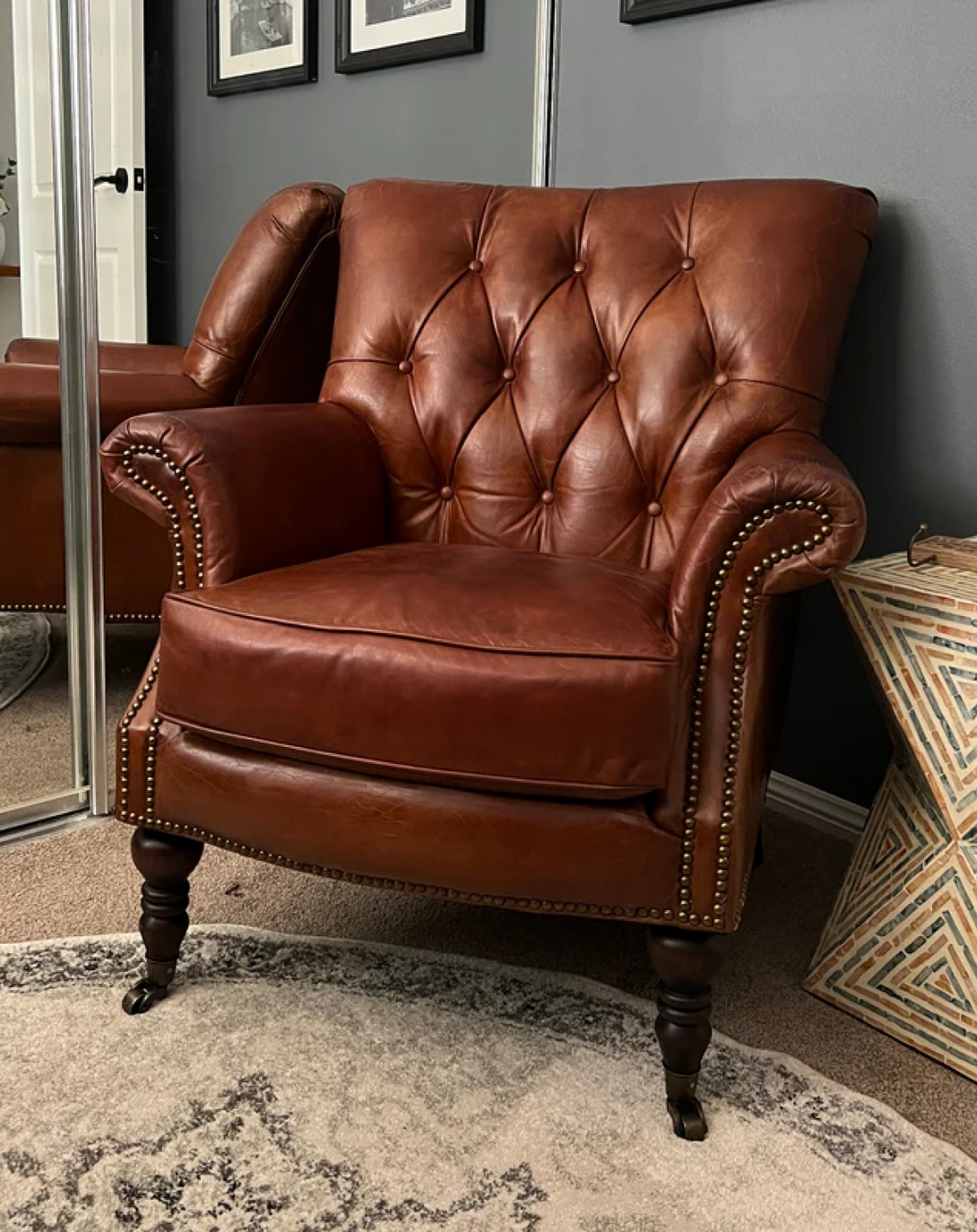SANDRA VINTAGE BROWN CHAIR ANGIE HOMES