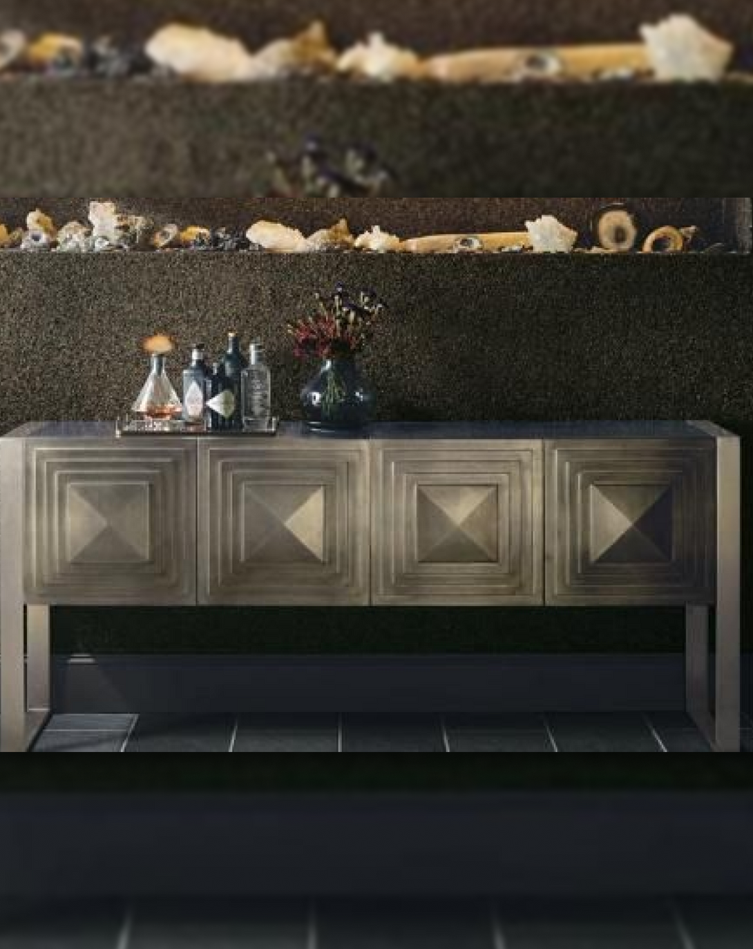 Reito Golden Side Board | Sideboard cabinet for living room ANGIE HOMES