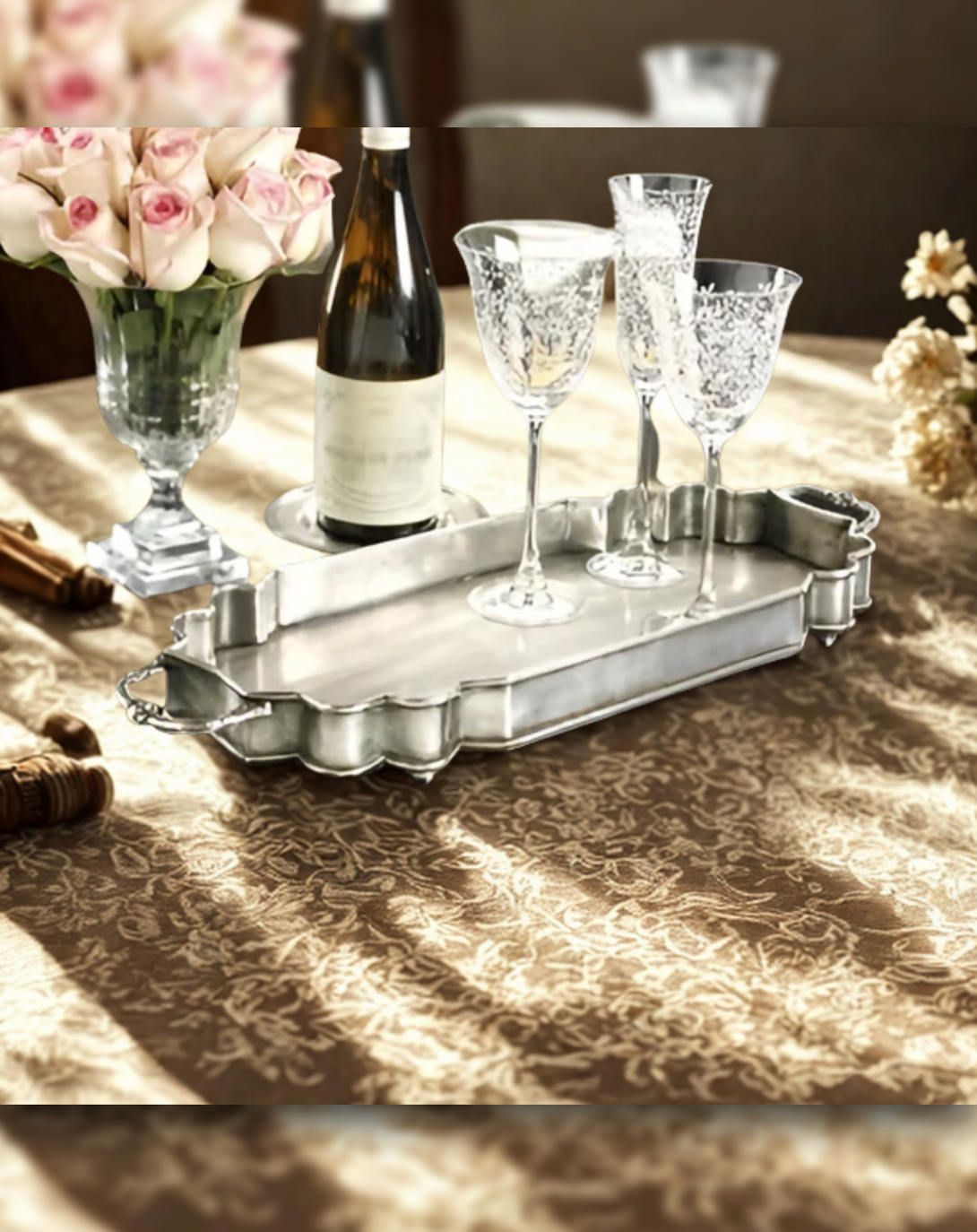 Legacy Modern Silver Plated Glass Tray - Angie Homes Silverware ANGIE HOMES
