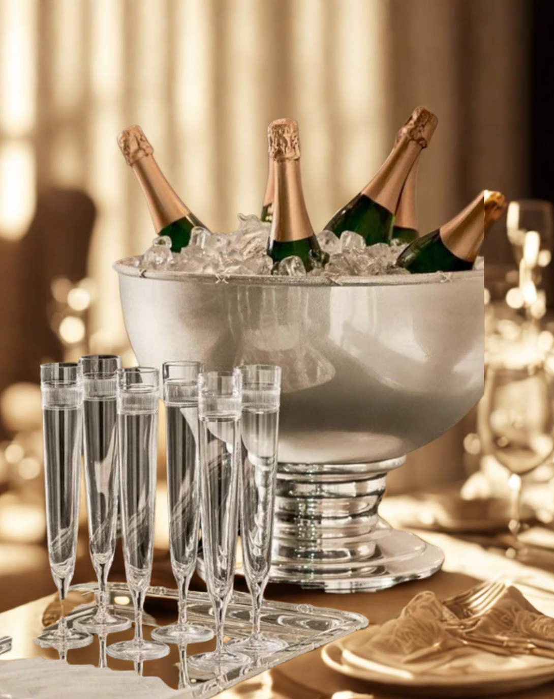 Sheen Transitional Silver Champagne Bucket - Angie Homes Silverware ANGIE HOMES