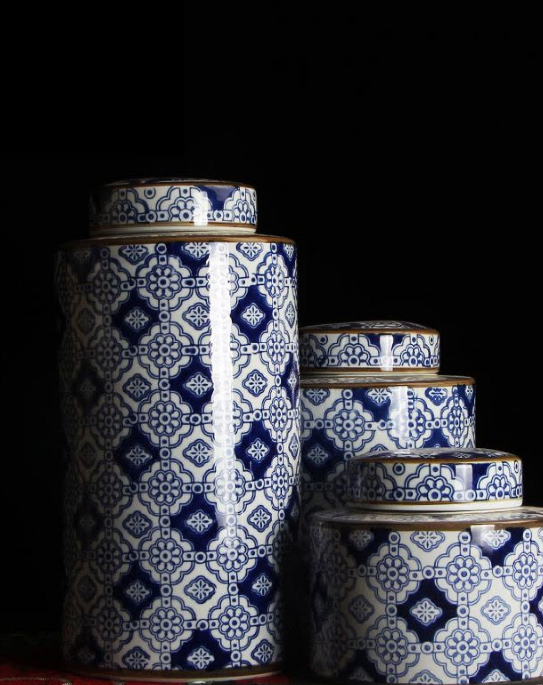 Byte Blue and White Vases Set of 3 - Angie Homes ANGIE HOMES