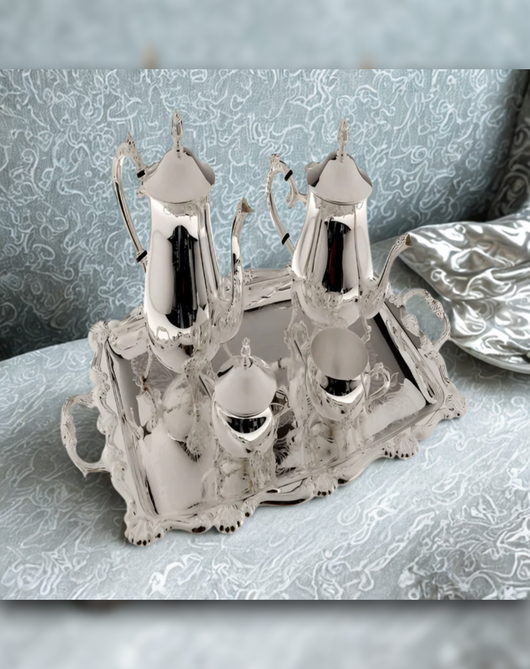 Sparkle Modern Silver Plated Tea Set - Angie Homes Silverware ANGIE HOMES