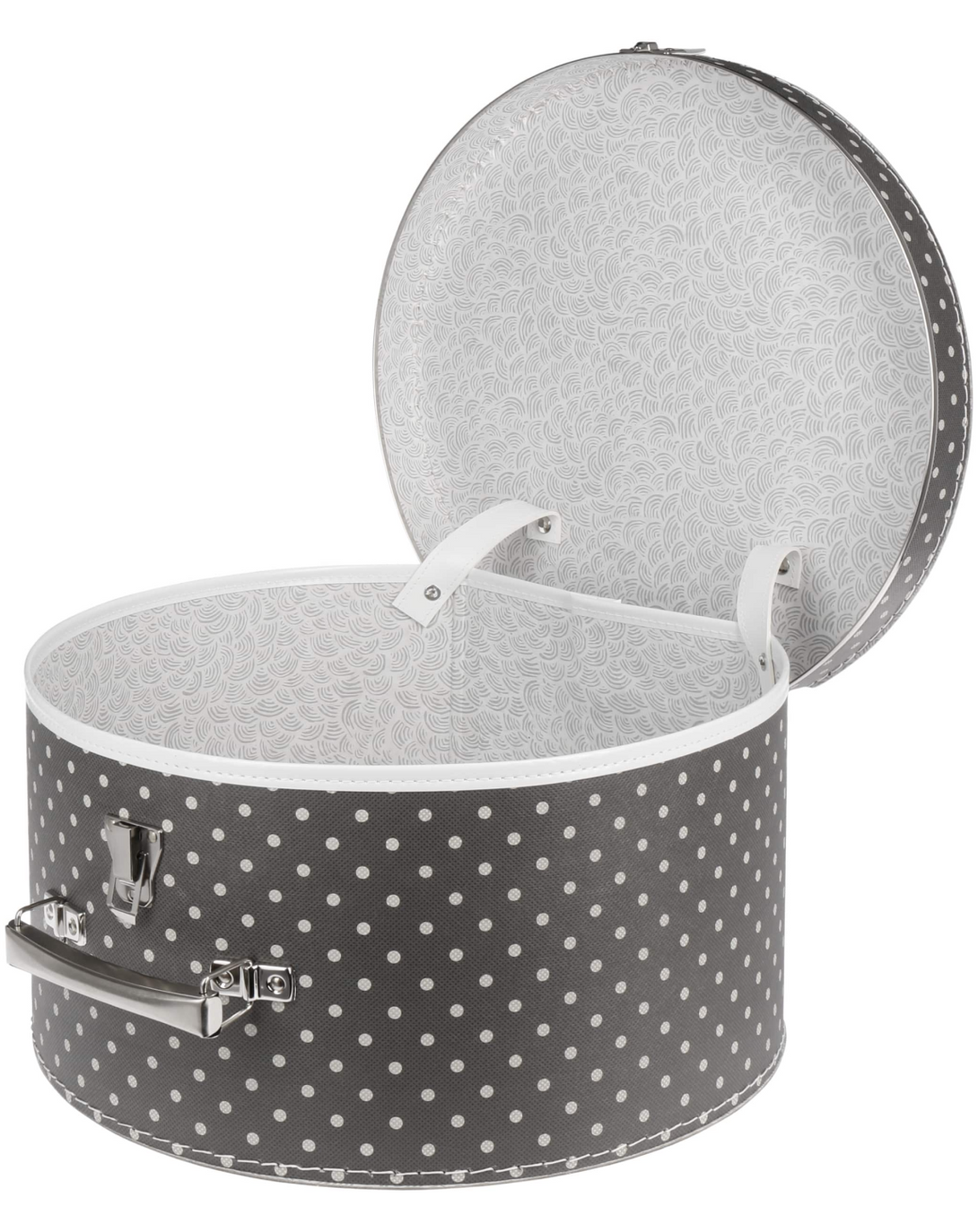 Black and White Leather Round Luggage Set ANGIE HOMES