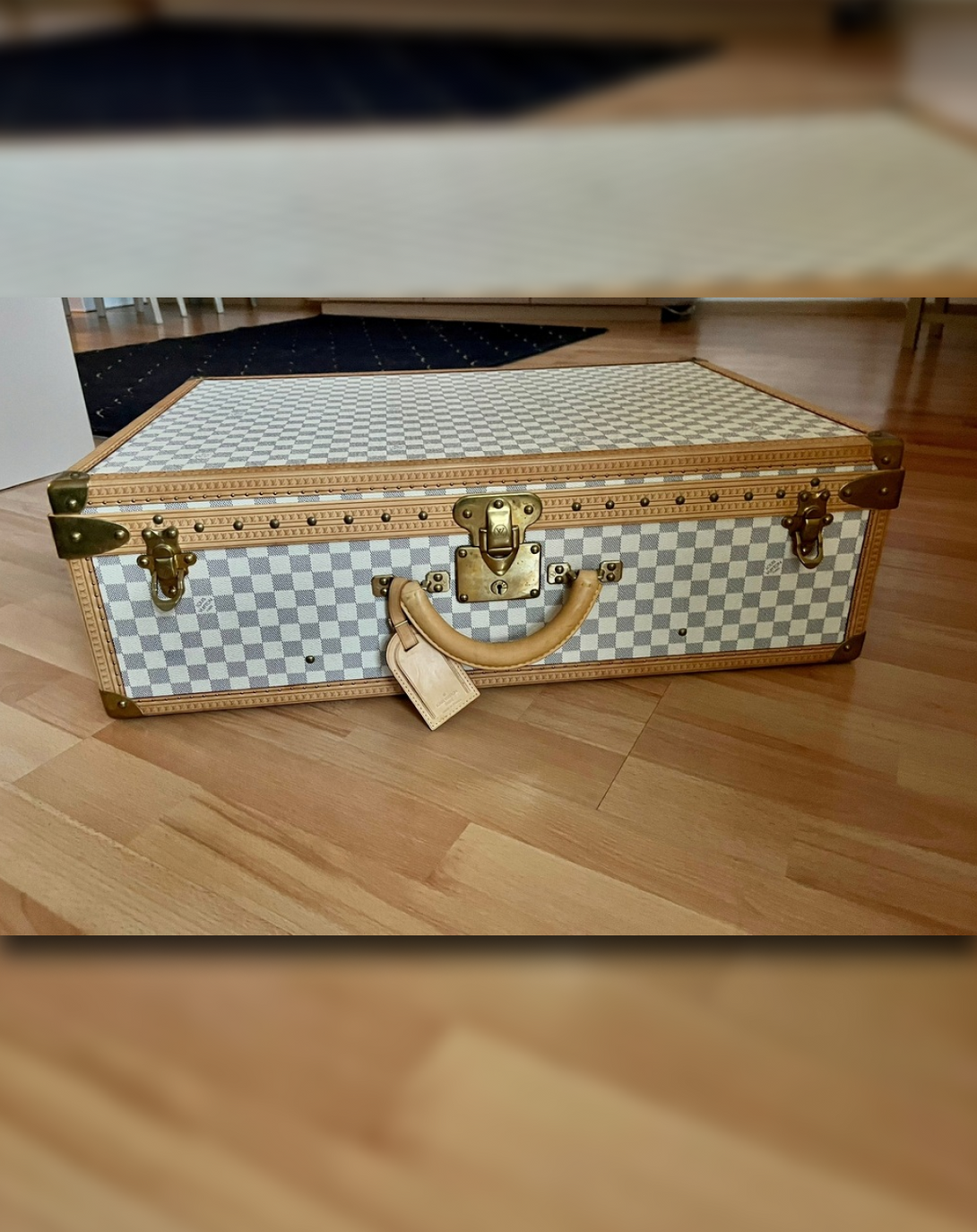 Luxury White & Grey Leather Luggage Set ANGIE HOMES