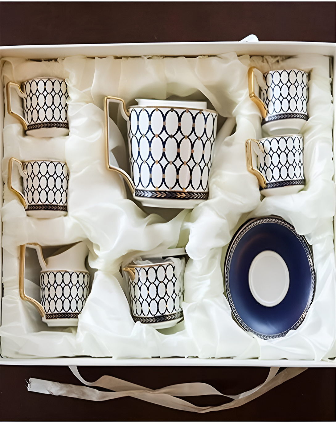 ANAEK BLUE AND WHITE TEA SET ANGIE HOMES