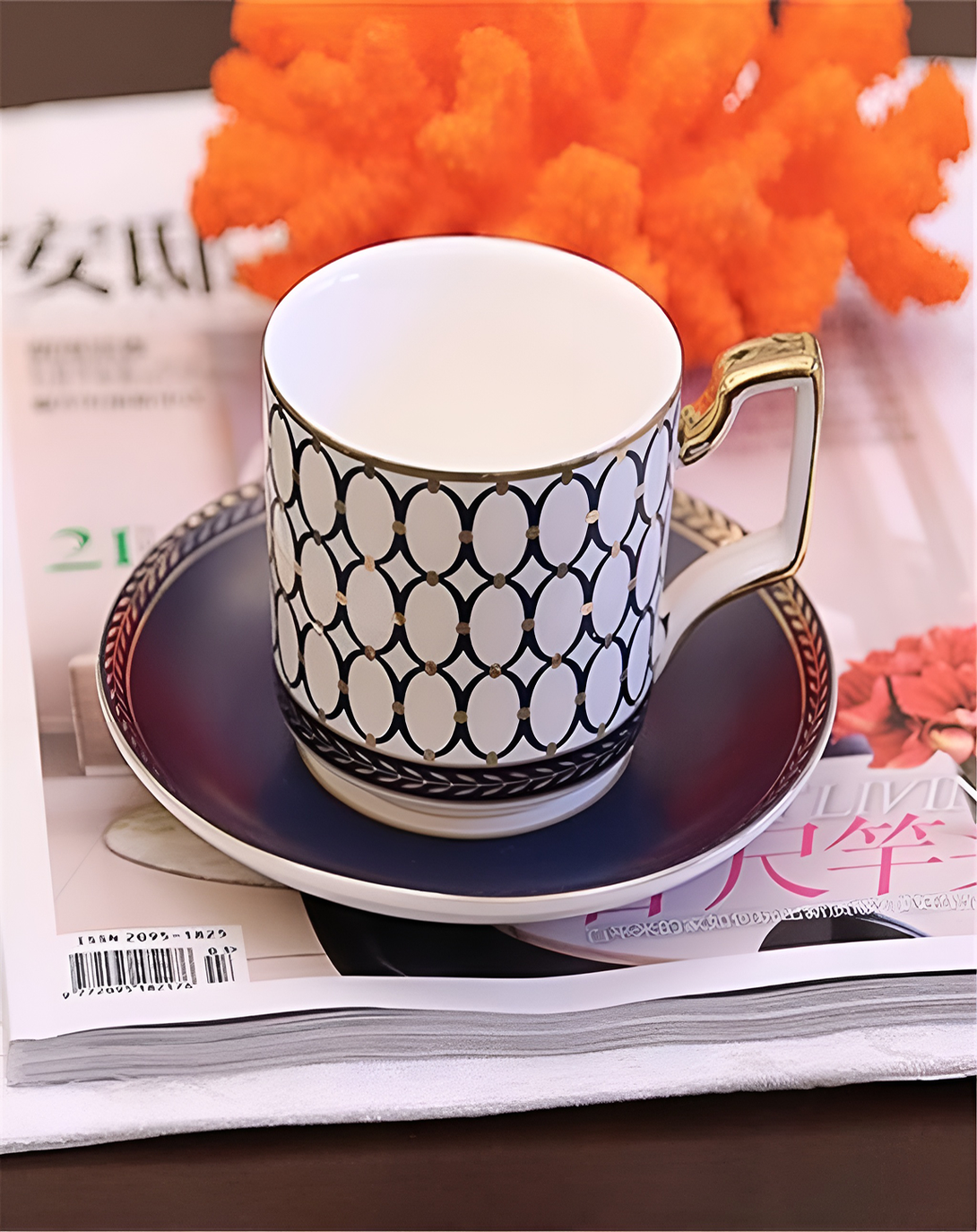 ANAEK BLUE AND WHITE TEA SET ANGIE HOMES