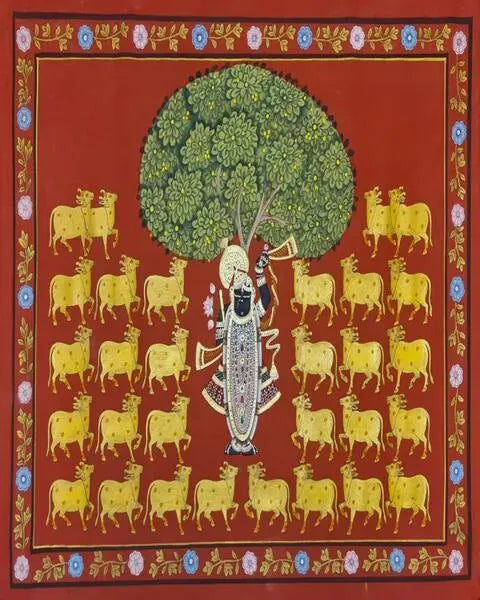 ARJUN PICHWAI PAINTING | Indian Pichwai Painting ANGIE KRIPALANI DESIGN - ANGIE HOMES- ANGIES INDIA