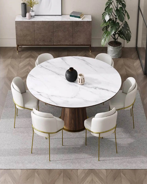 Buy Ace Luxury 6 Seater Round Dining Table with Chair - Angiehomes