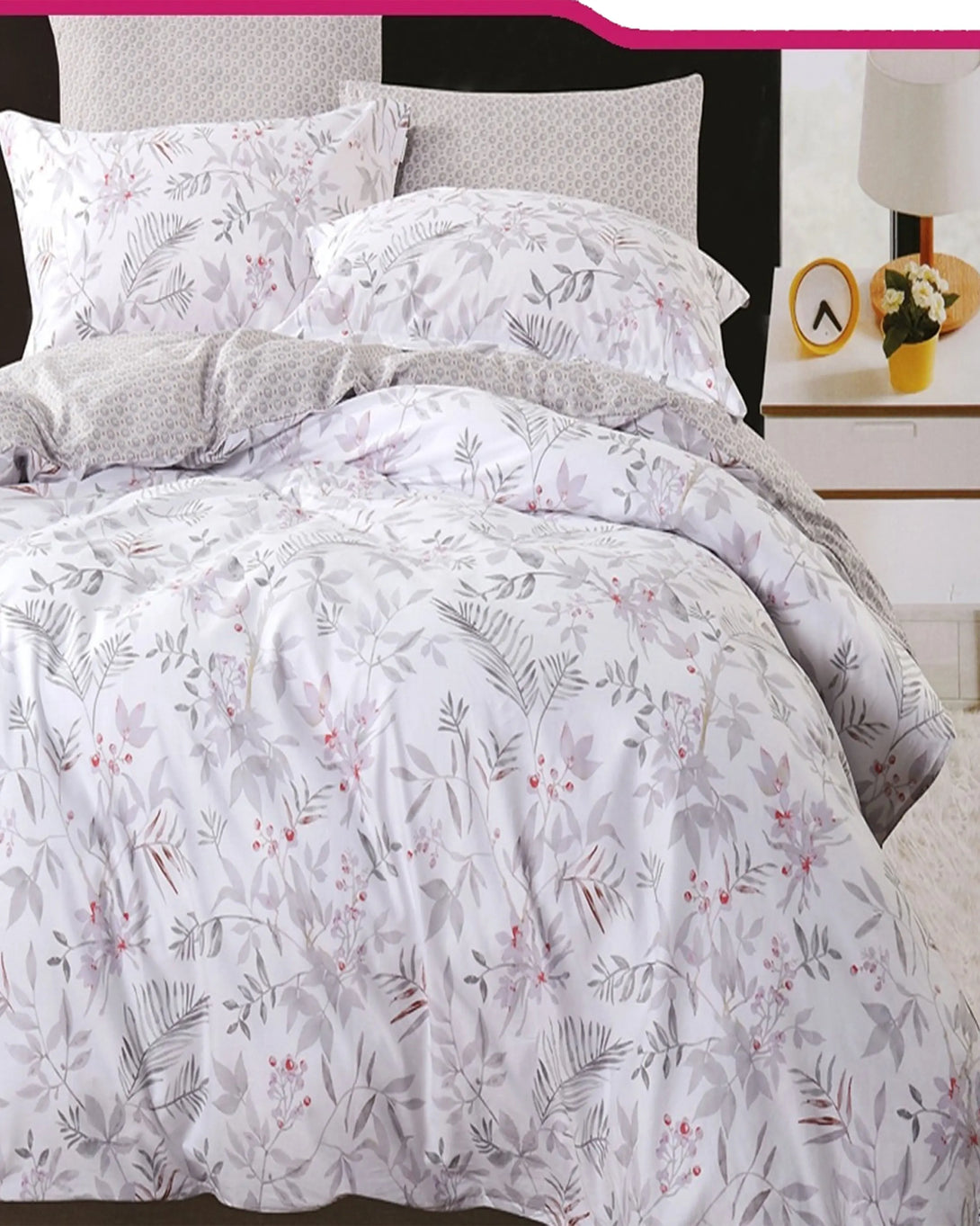 Adhyan White Printed Bedsheet Set