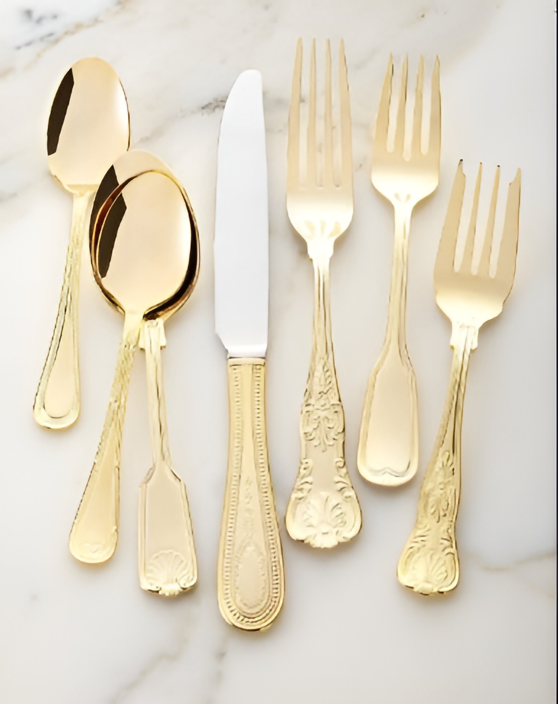 Alice Gold Finish Cutlery Set