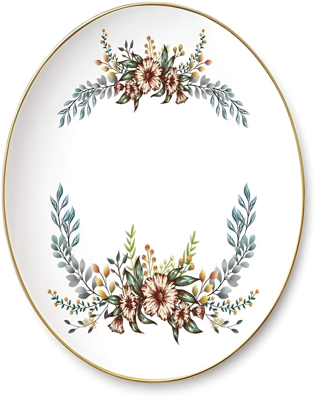 Ame White and Blue Classic Plates Set