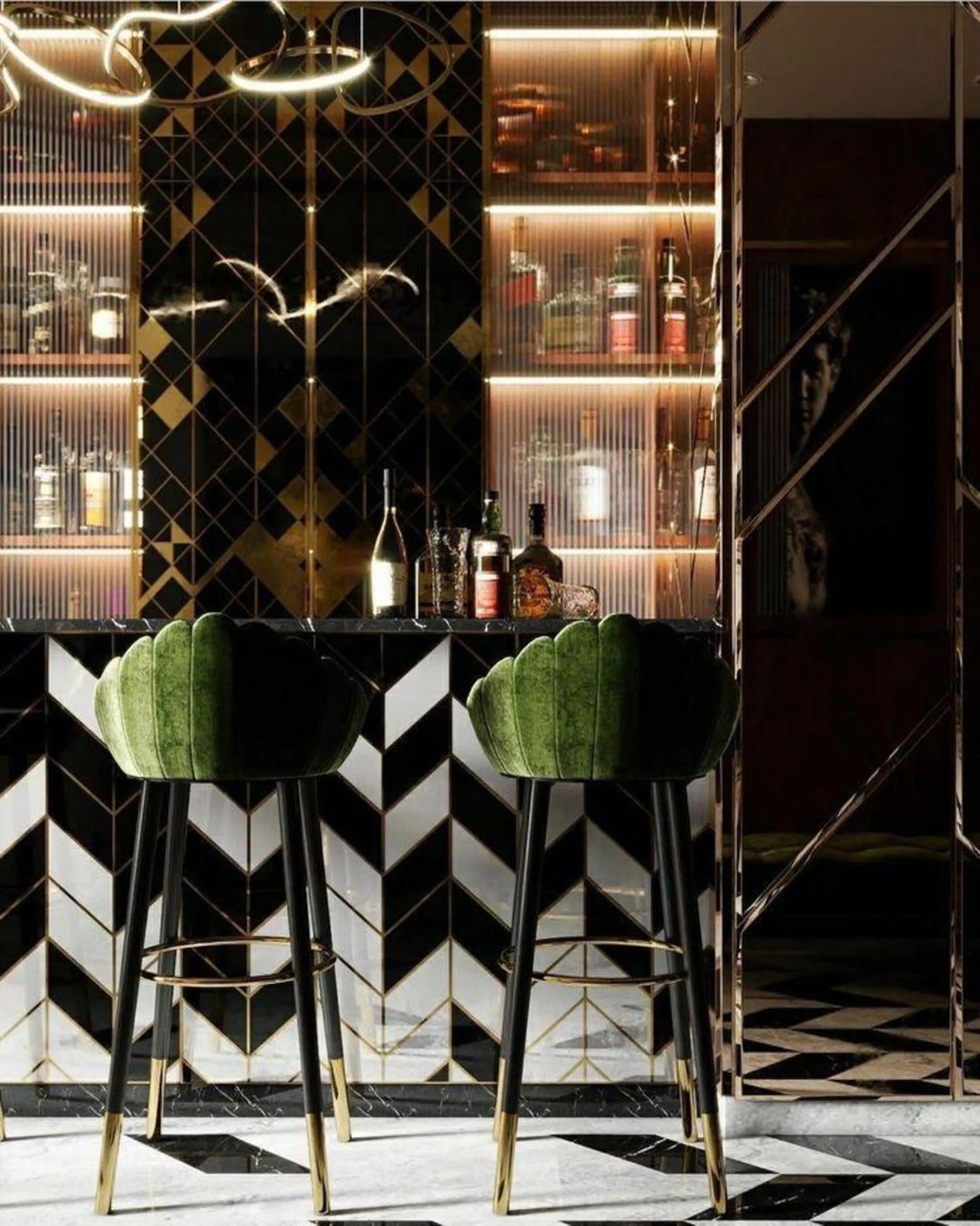 Amia Home Bar Counter with Built-in Storage 