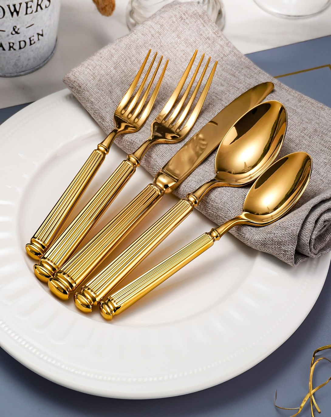 Amida Gold and Silver Plated Cutlery Set ANGIE HOMES
