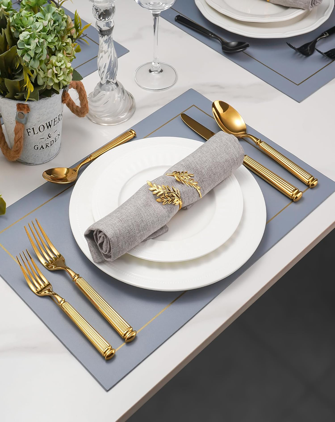 Amida Gold and Silver Plated Cutlery Set ANGIE HOMES