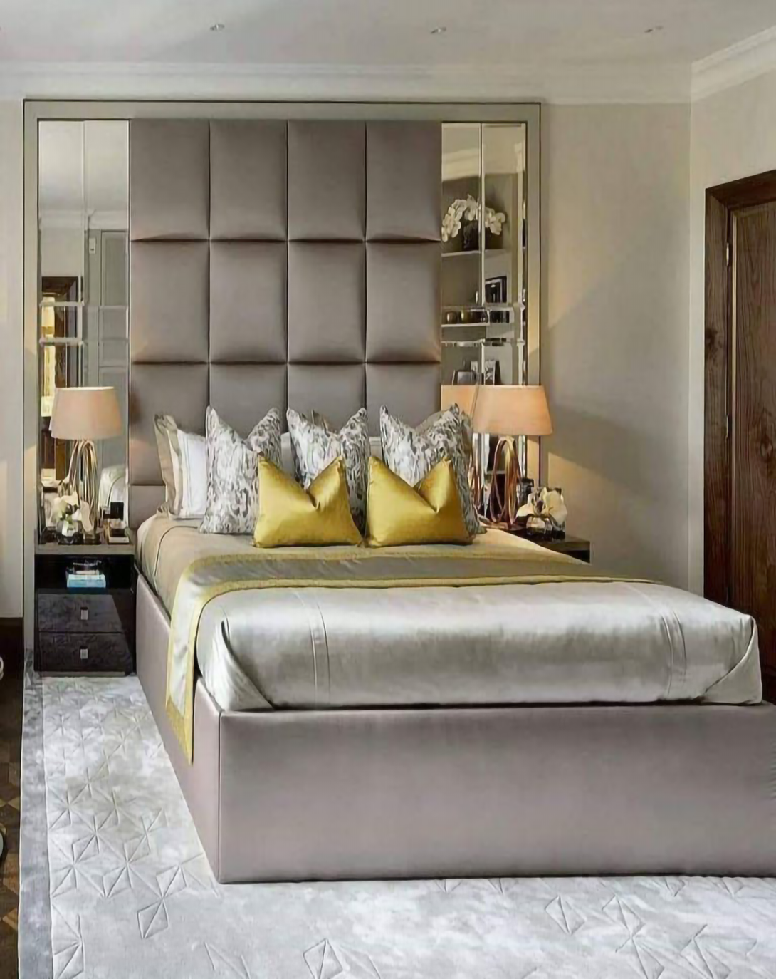 Ari Silver king/queen size engineered wood bed With Head Board ANGIE HOMES